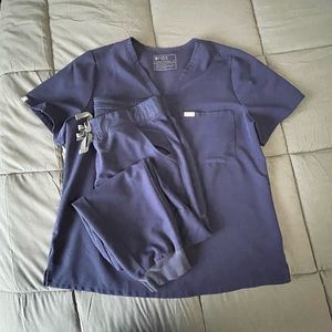 Figs Scrubs Navy Blue Set